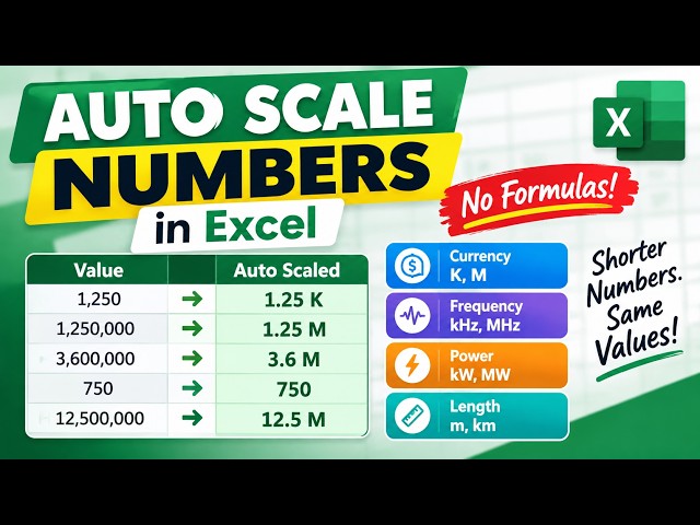 How to Scale Numbers Automatically in Excel Without Formulas