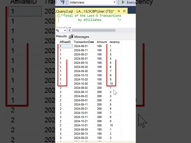 SQL Interview Question | American Express | ROW NUMBER & CTE