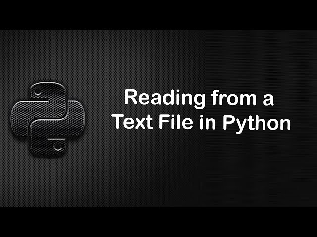 Reading from a Text File in Python