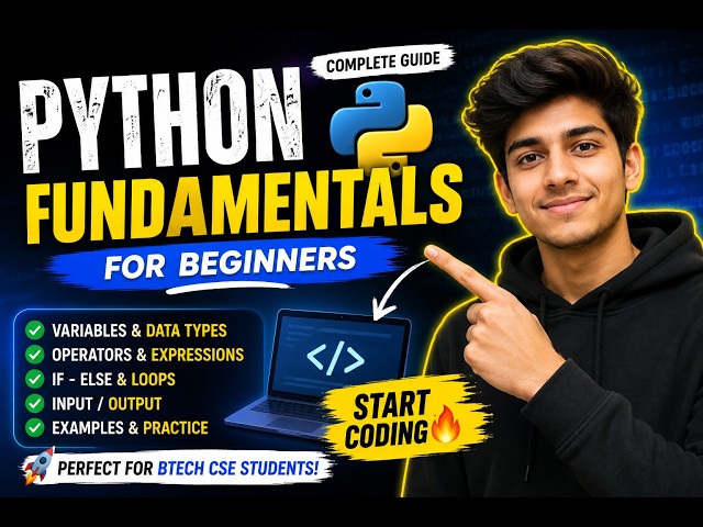 Python Fundamentals for Beginners 🐍 | Learn Python Basics in One Video | BTech CSE
