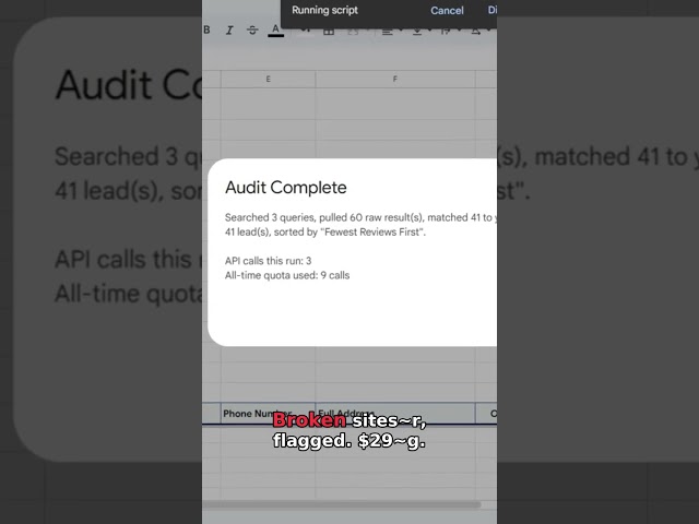 50 Leads, Fully Audited, in 10 Seconds #Shorts #LeadGeneration #GoogleMaps #Freelancing #Automation