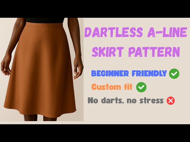 How to draft a dartless A-Line skirt pattern( beginner friendly)