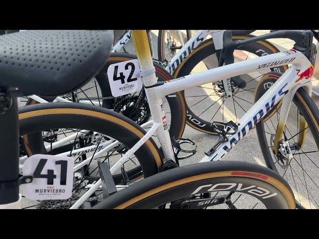 Red Bull-Bora Specialized bikes at the Volta Valenciana. Remco Evenepoel’s race bike