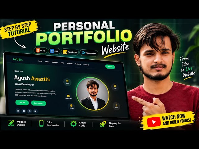 I Built a Modern Personal Portfolio Website 🚀 | HTML CSS JavaScript | Full Stack Developer Portfolio
