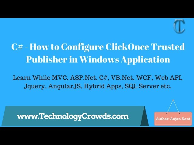 C# - How to configure ClickOnce Trusted publisher in Windows Application