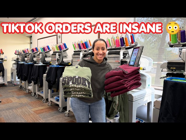 A Day Inside One of Tiktok's Top Embroidery Shops 👀 | 12 Machines Running