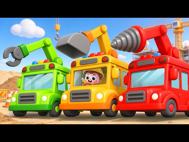Wheels on the Rescue Bus | Learn Colors with Bus | Superhero Song | Kids Songs | BabyBus