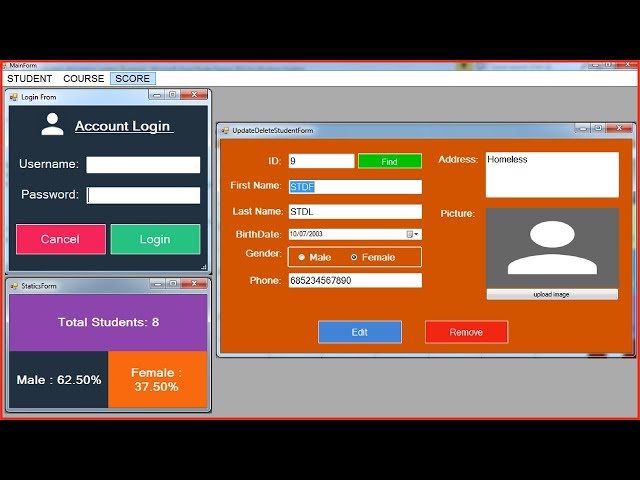 C# Student Information System Project Source Code