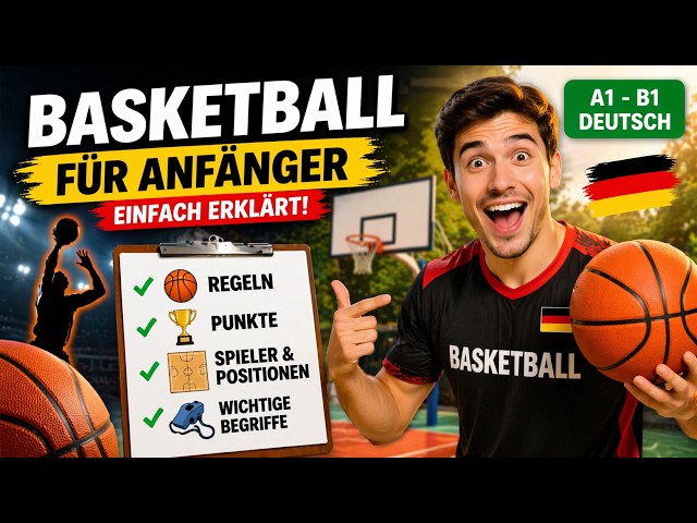 Basketball für Anfänger 🏀 | Einfach erklärt auf Deutsch (A1–B1) – Regeln & Punkte