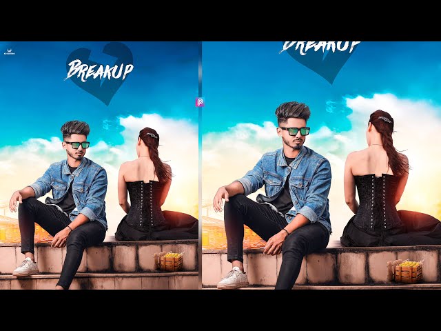 Breakup Photo Editing Tutorial in PicsArt & Lightroom Mobile | Creative Manipulation Photo - KR