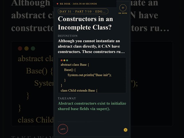 Day 31 Pt 7/10: Constructors in an Incomplete Class? #Shorts