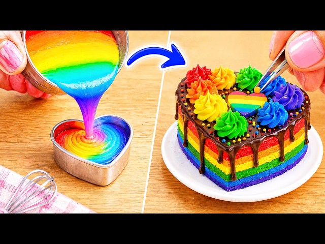 How To Decorate An Amazing Rainbow Melting Chocolate Cake 🍧💕 Sweet Cakes By Tiny Food