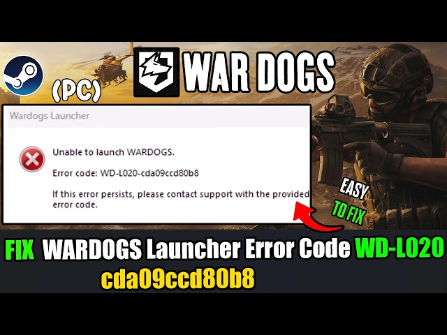 Fix WARDOGS Launcher Error Code WD-L020-cda09ccd80b8 | Not Launching Windows 11