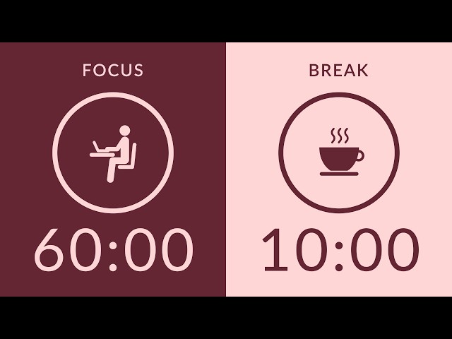 60/10 Pomodoro Timer | No Music 🔔 Bell Only | 4-Hour Study With Me for Deep Focus 🌿