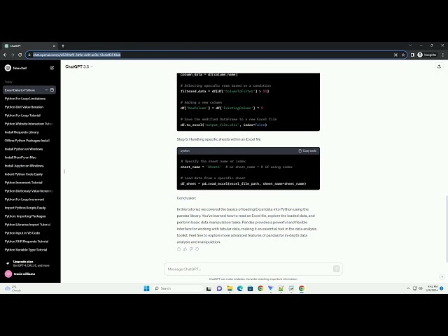 how to load excel data into python