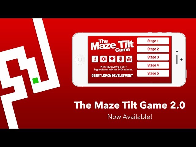 The Maze Tilt Game 2.0 (iPhone, iPad and iPod) - Geeky Lemon Development