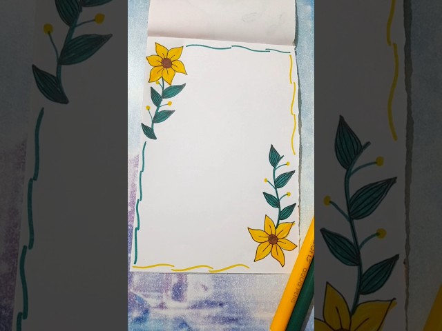 Easy Front Page Border Design Ideas 💛 #shorts #youtubeshorts #ytshorts #frontpagedesign #shortsfeed