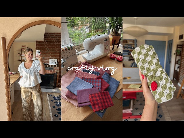 crafty fall vlog 🍁🕯️🧶 sewing, knitting, crochet, quilting, and sweet treats