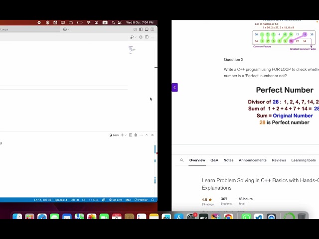 perfect number | For Loop | Programming Fundamentals (C++) | Urdu/Hindi
