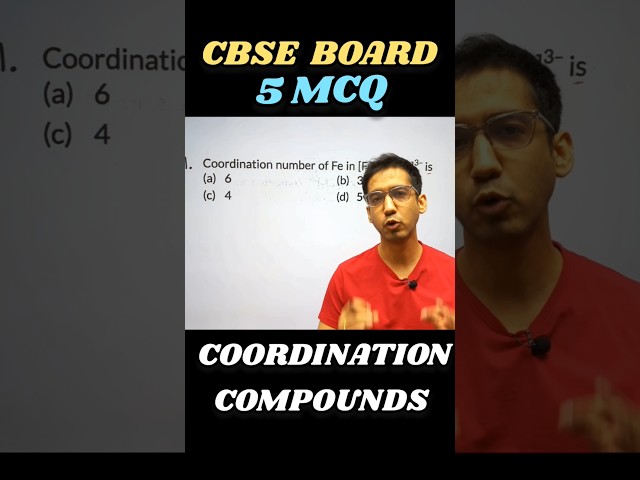 Can you score 5/5?   Coordination compounds  Board exam MCQs  | Class 12 #chemistry