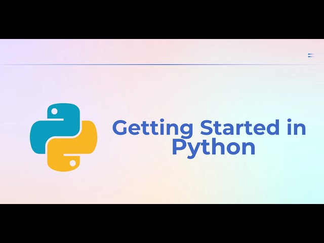 Getting Started in Python