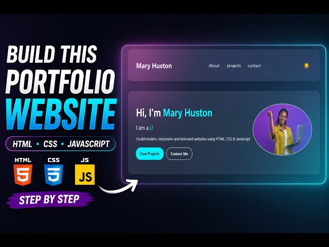 Build a Modern Portfolio Website with HTML, CSS & JavaScript | Beginner Project