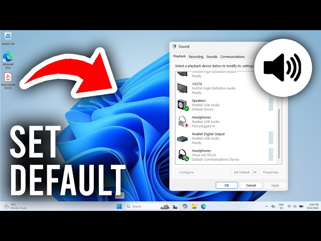 How To Set Default Speaker/Sound/Audio Output In Windows PC or Laptop - Tutorial