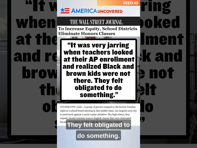 To Increase Equity, School Districts Eliminate Honors Classes #shorts