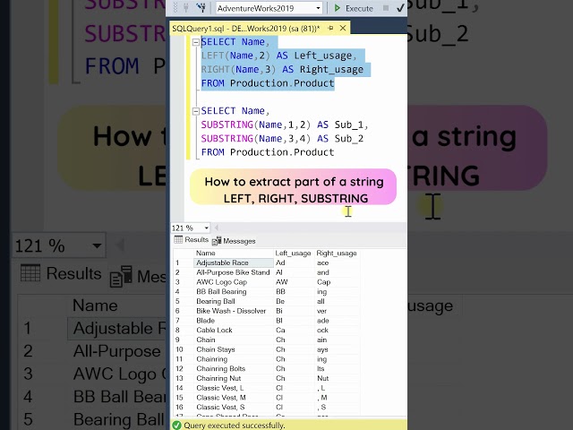 SQL tricks | Learn SQL in tamil| #shorts |Substring in SQL |LEFT|RIGHT|String functions in SQL #sql