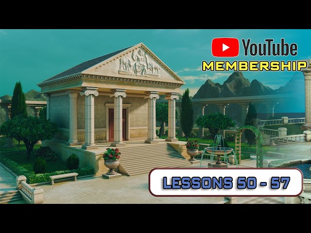 ⭐Members only⭐ Lesson 50 - 57 Stylized Greek Temple & Garden in Blender 4 – Environment Workshop