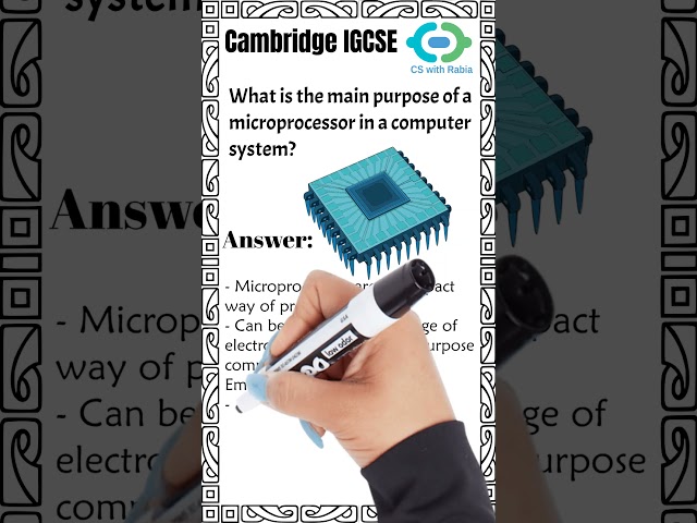 Purpose of a Microprocessor | IGCSE/O Level Computer Science 0478 | Chapter 3 Hardware