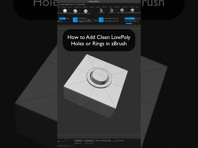 How to Create LowPoly Holes or Rings in zBrush. Hard Surface Tutorial.