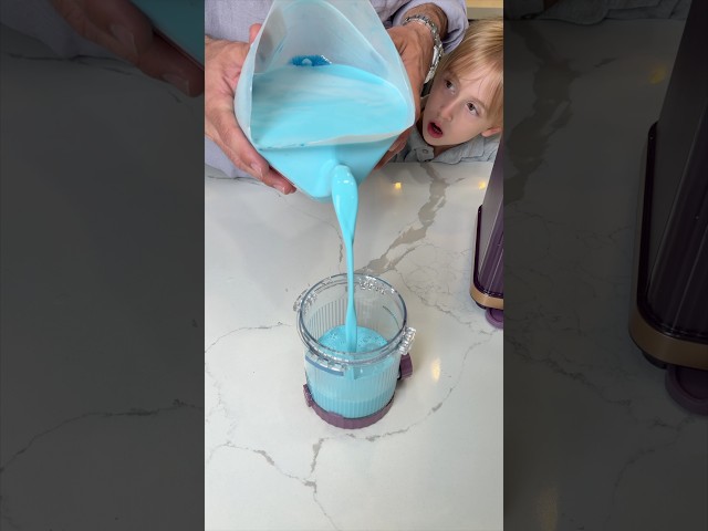 Blue cotton ice cream and it happens fast!