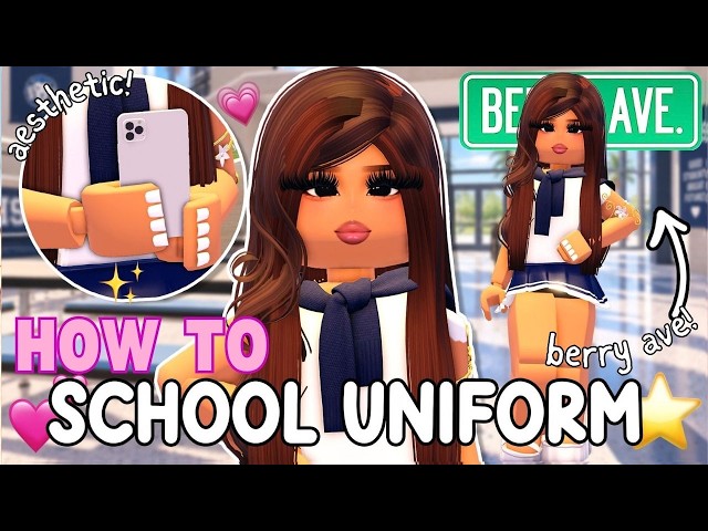 Realistic GIRL HIGH SCHOOL TEEN UNIFORM OUTFIT CODES & TUTORIAL For Berry Avenue!