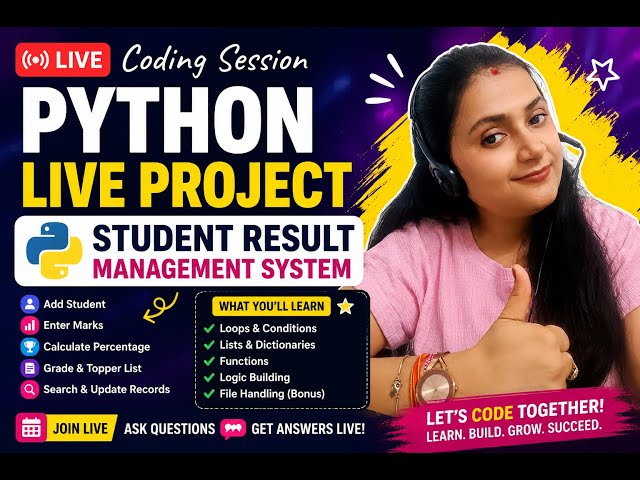 🔴 LIVE Python Project | Student Result Management System