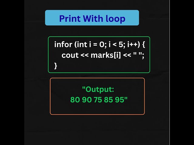 Need to store marks for 5 students? Learn arrays  Remember: the index always starts at 0