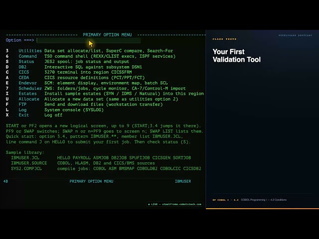 COBOL Programming I - Session 4.2 Conditions