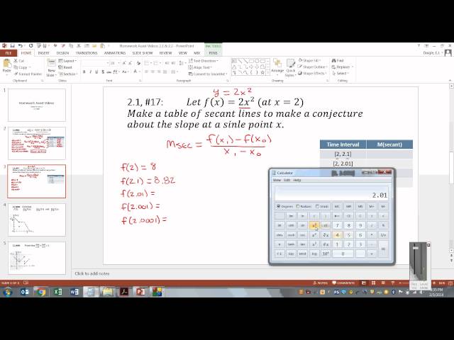 Calculus 1 Section 2.1 #17