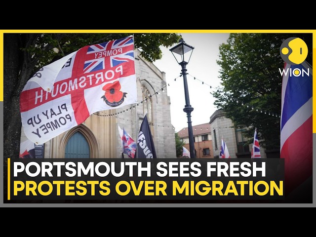 Migration Protests Return To Portsmouth As Rival Demonstrations Face Off | WION