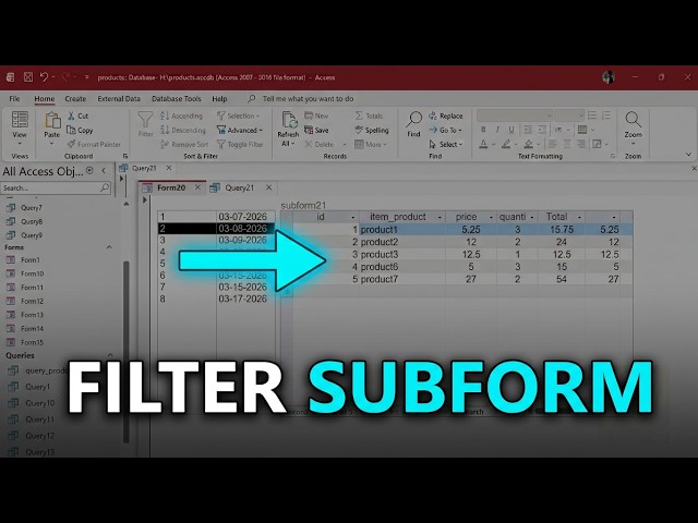 The simplest way to filter subform using list Box in MS access forms VBA 2026