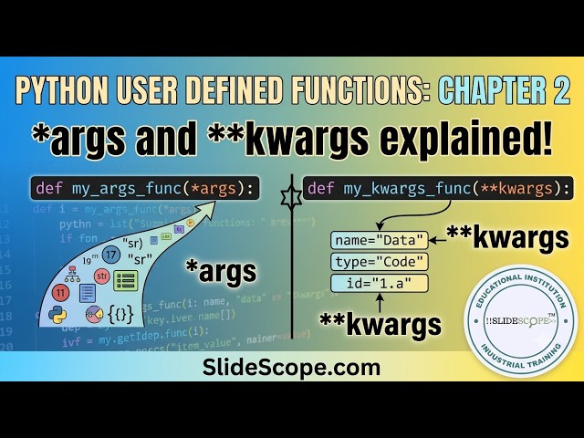 Python User Defined Functions Chapter 2 - args and kwargs explained