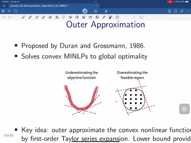 Lecture 20 Decomposition Algorithms for MINLP