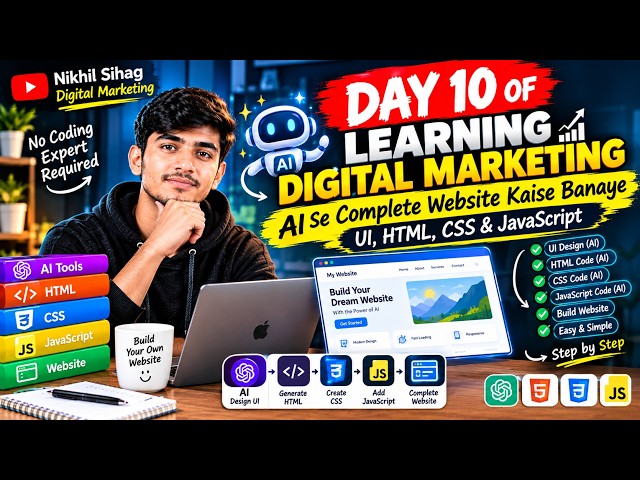 How to Build a Complete Website with AI: UI, HTML, CSS & JavaScript / Day 10 of Learning Digital ...
