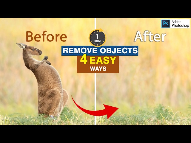 Remove Objects in Photoshop – 4 Easy Ways 🔥#photoshop #remove #watermark #recovery