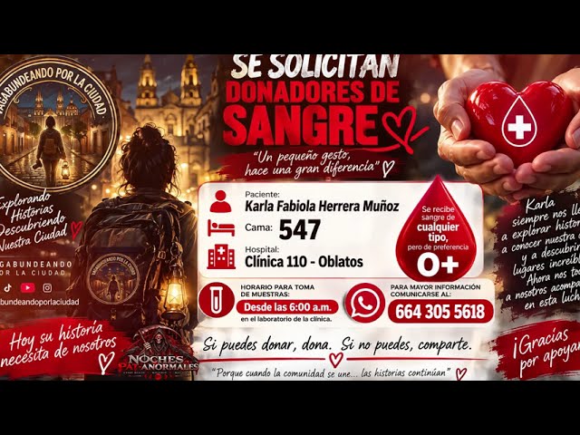 ❤️ HOY CAMINAMOS POR KARLA | Se solicitan donadores de sangre 🩸