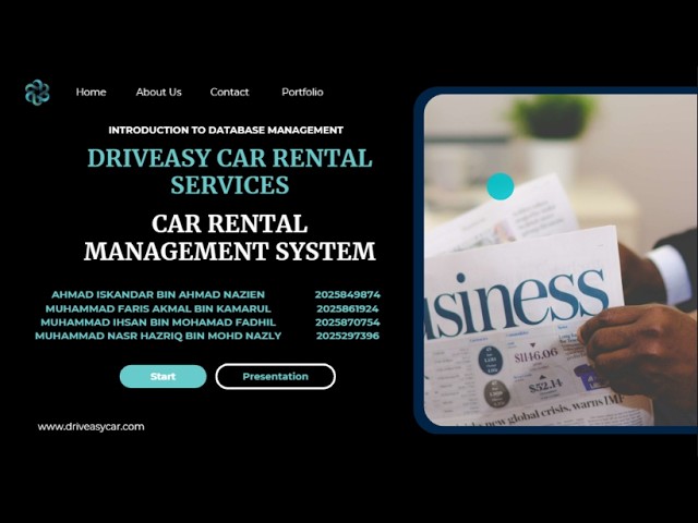 ICT200 (Introduction To Database Management) :  DRIVEASY CAR RENTAL MANAGEMENT SYSTEM
