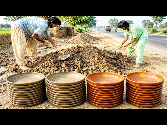How Handmade Clay Plates Are Made In Pakistan | Amazing Pottery Manufacturing Process