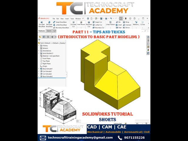 Part 11 - Introduction to Basic Part modeling #solidworks