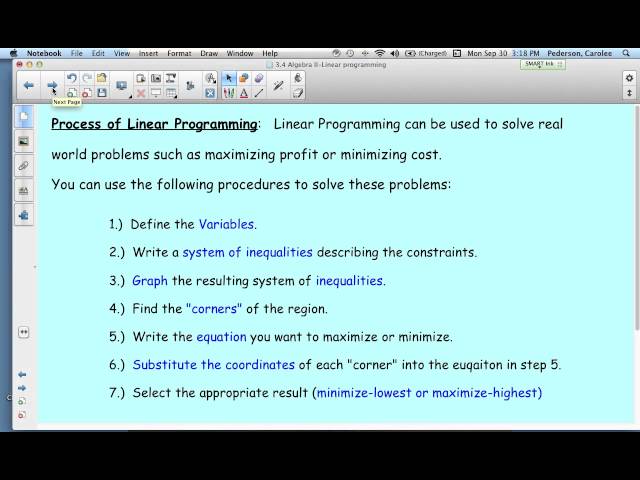 7 steps to Linear PRogramming