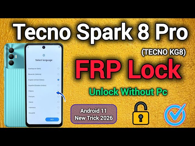 Tecno Spark 8 Pro KG8 || FRP Lock Unlock | Verify Your Account | Android 11 | Without PC Trick 2026